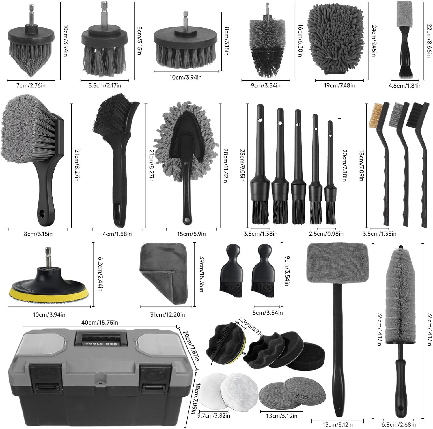Car Detailing Kit, 36Pcs Profe - đánh giá và giá Interior Detailing Kit