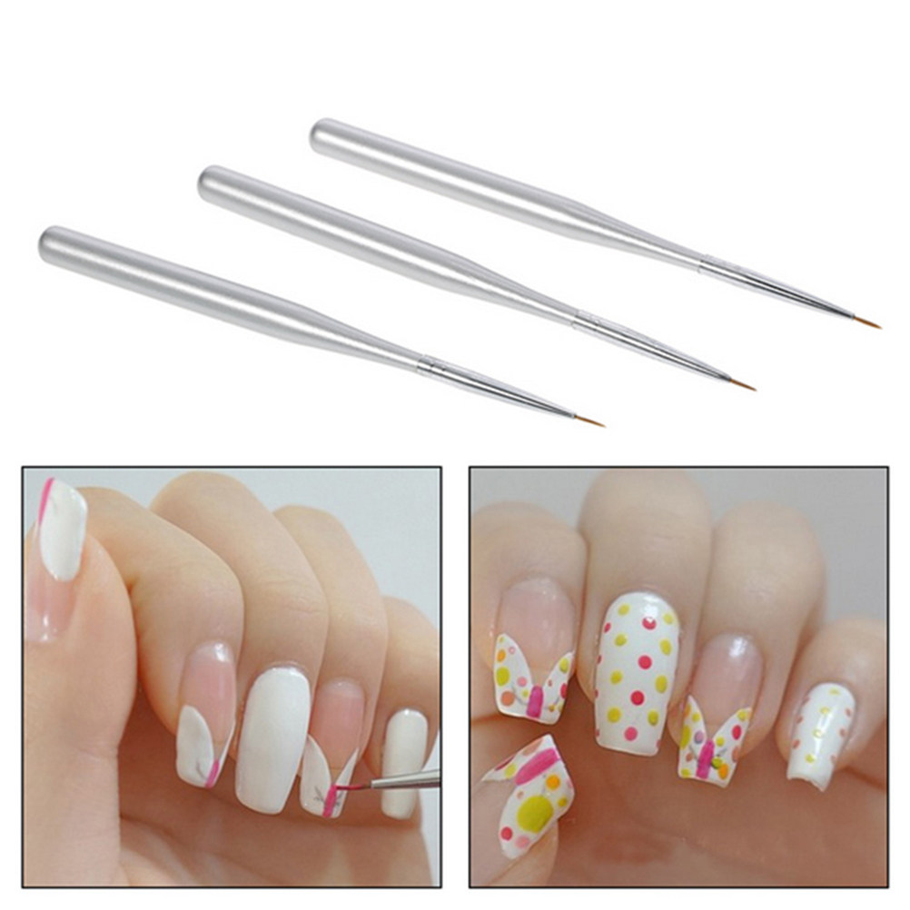 3Pcs Nail Art Liner Pen Set Di - đánh giá và giá Detailing Brush Set