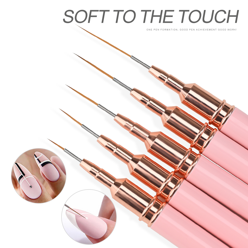 5Pcs Pink Metal Handle Nail Li - đánh giá và giá Detailing Brush Set