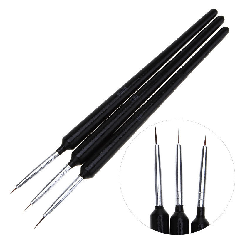 3Pcs Ultra-fine Nail Art Liner - đánh giá và giá Detailing Brush Set