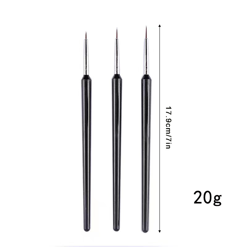 3Pcs Ultra-fine Nail Art Liner - đánh giá và giá Detailing Brush Set