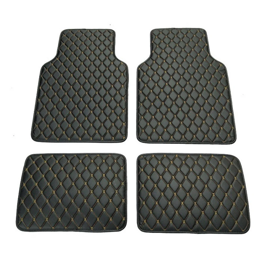 4pcs PU Leather Black Car Floo - đánh giá và giá Leather Cleaner Interior