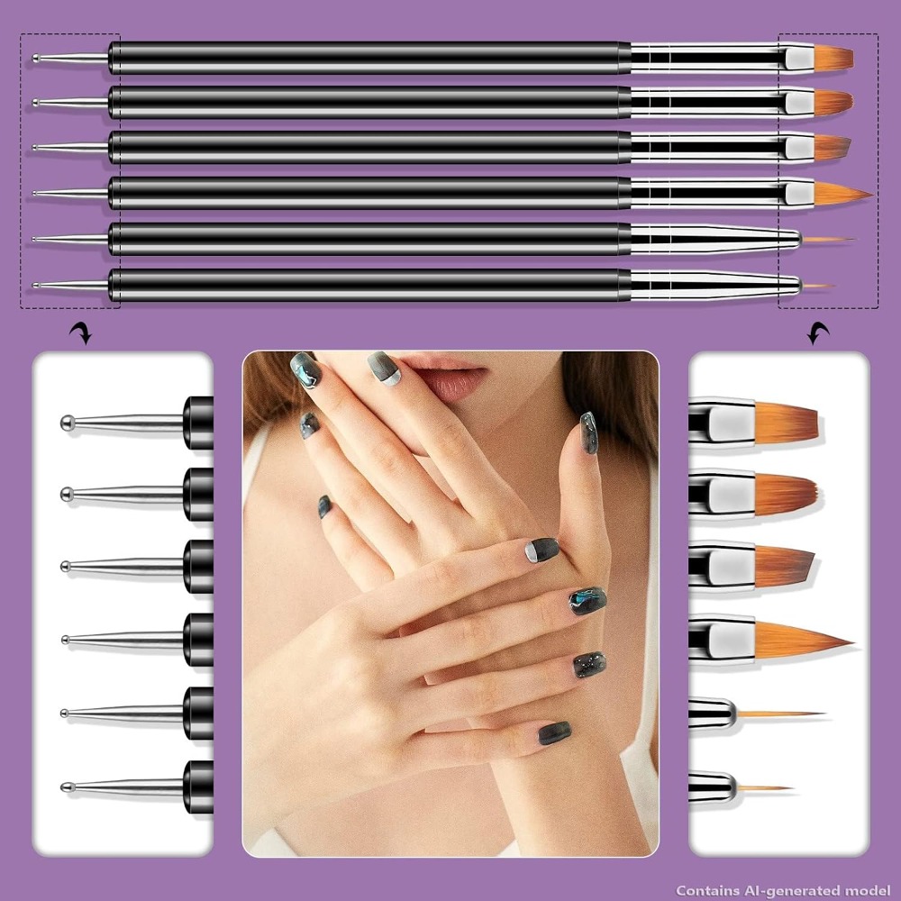 Double Ended Nail Art Dotting  - đánh giá và giá Detailing Brush Set