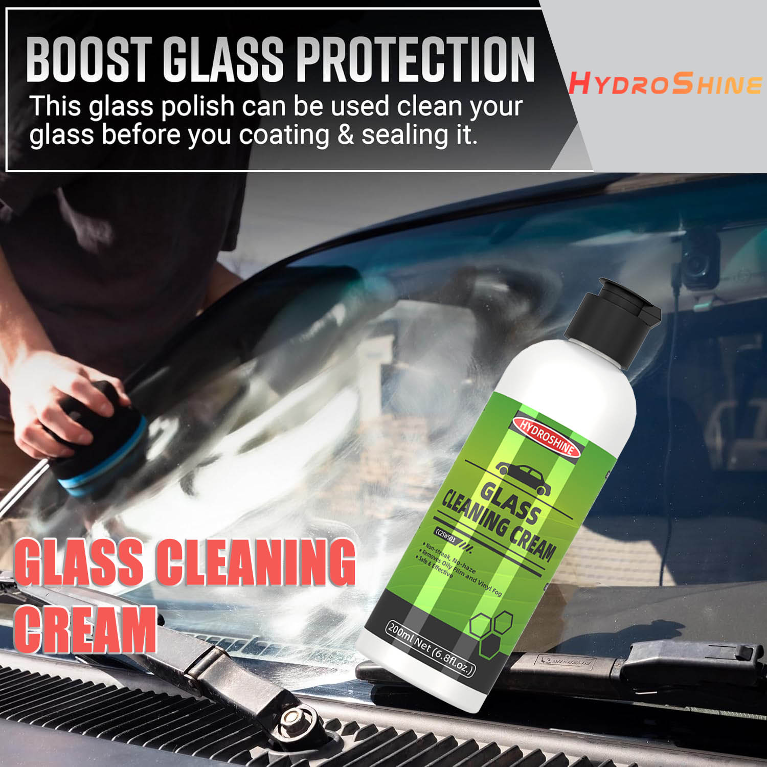 Hydroshine Car Glass Oil Film  - đánh giá và giá Glass Cleaner Streak