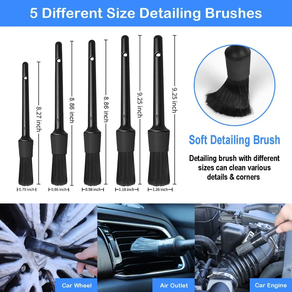 Car Wash Brush Set Detailing B - đánh giá và giá Dirt Brush Interior